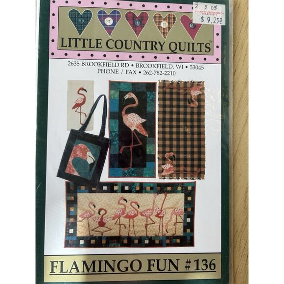 Little Country Quilts Pattern & Fabric FLAMINGO FUN #136 NEW Quilting Birds Pink - Picture 3 of 3